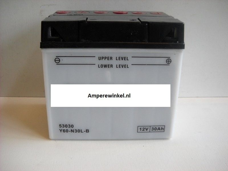 Arbitrage geestelijke Rook Motor accu 12 Volt 30 Ah + pool rechts Y60-N30L-A (B) - Amperewinkel