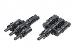 T Connector MC4 SET (+ en -) t.b.v. parallel schakelen / koppelen van 3 zonnepanelen-0